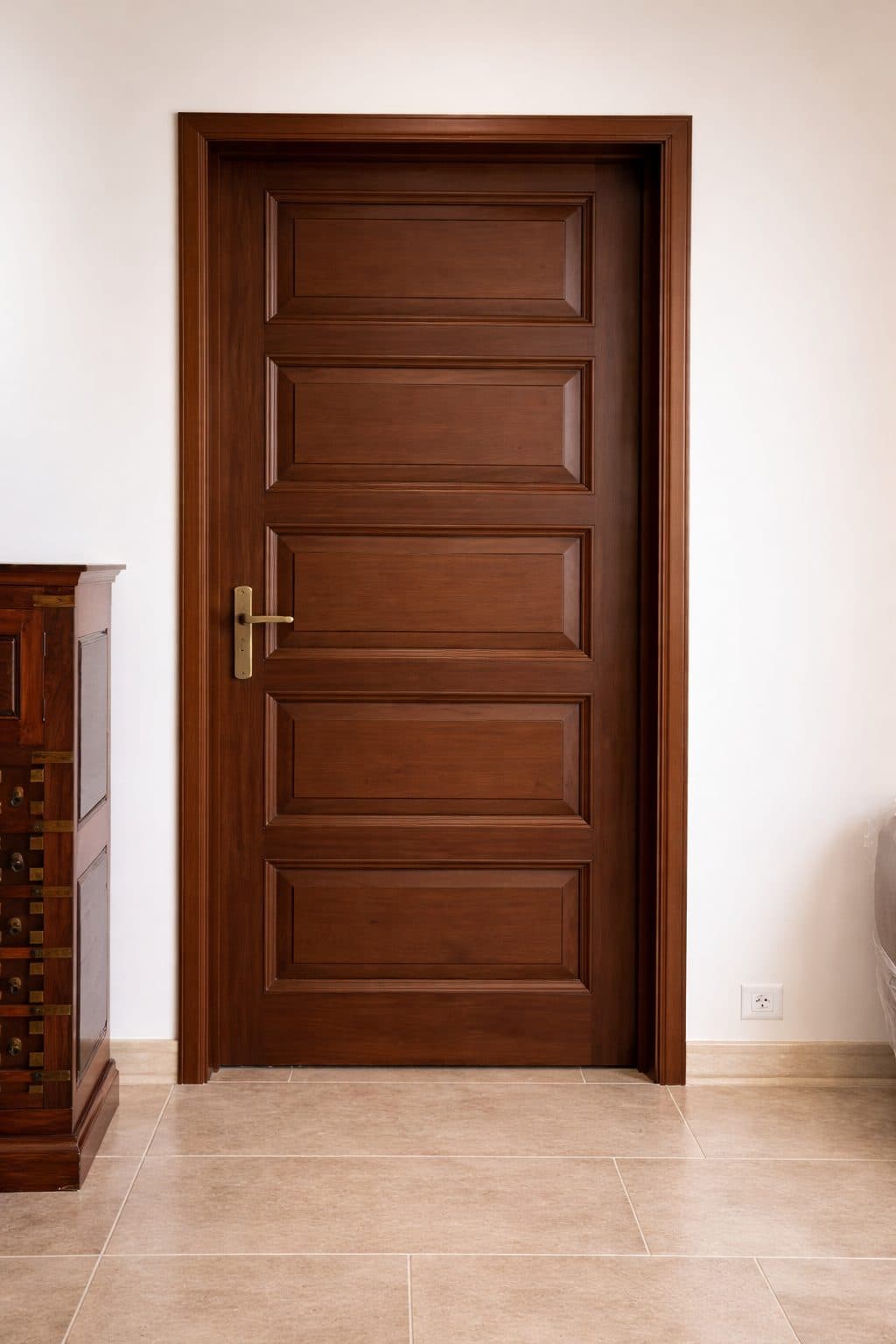 Five-panel teak door